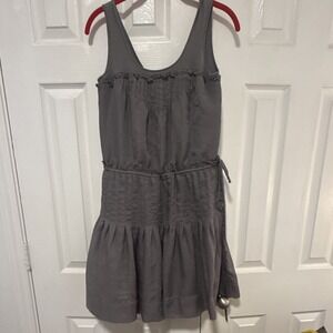 BCBGMAXAZRIA Women's Gray Silk Chiffon Scoop Neck Strappy Mini Dress 2